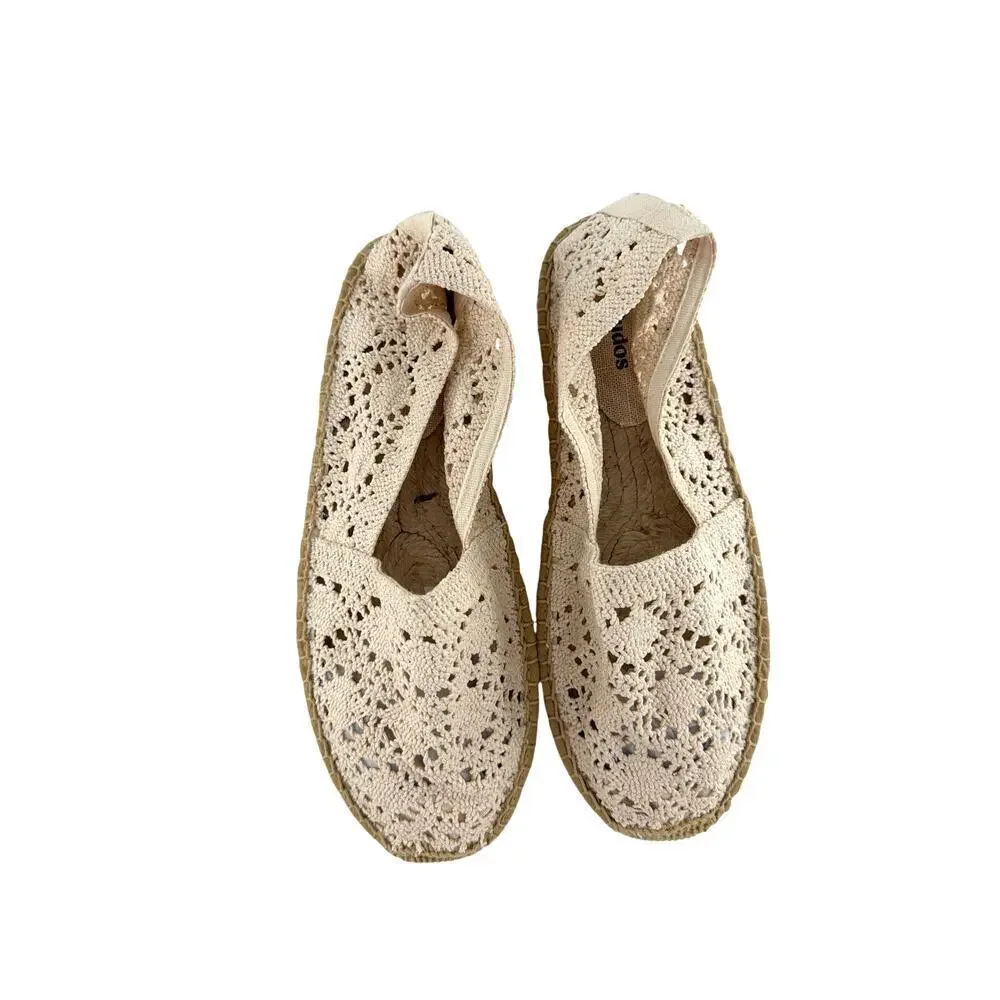 Soludos Women's La Concha Ivory The Original Espadrille Flats Size 8-8.5
